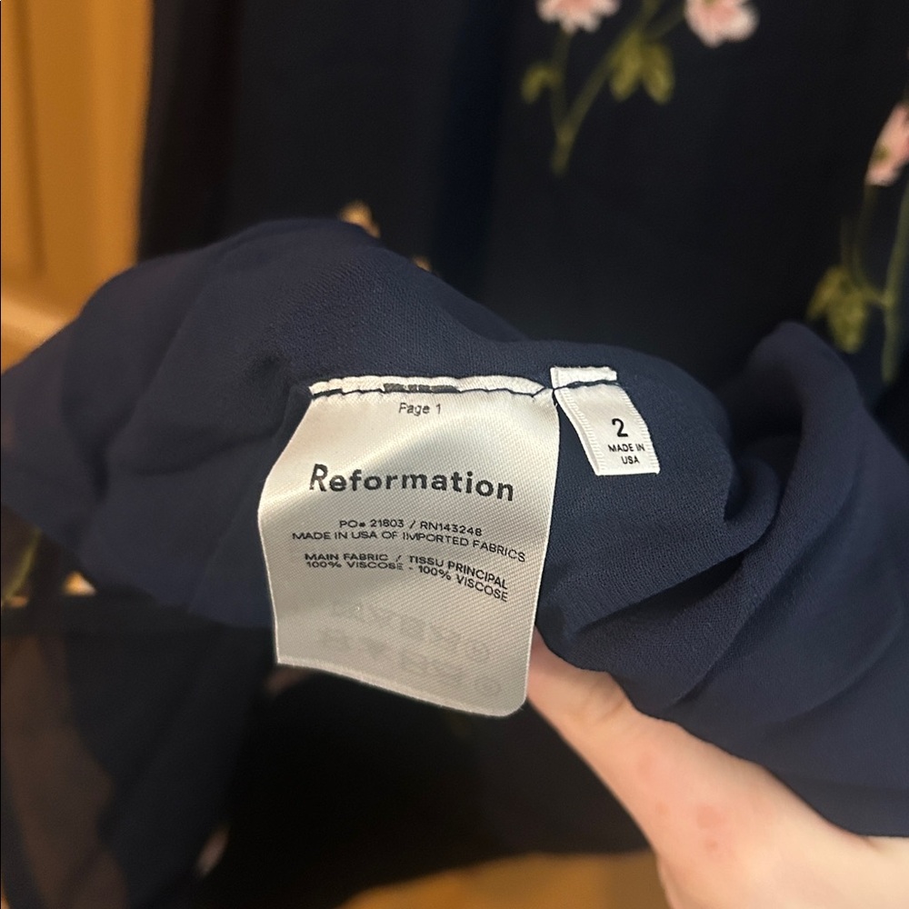 Reformation Fulton Dress Princess Margaret Floral Midi 2 - Picture 9 of 10